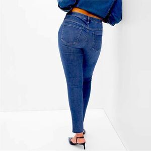 NWT Gap High Rise Sleek Sculpting Stretch Jeans Raw Hem in Dark Indigo 0 / 25R